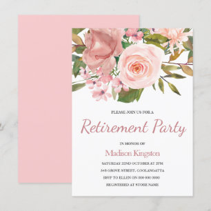 Invitación de Fiesta de retiro de flores de oro y 