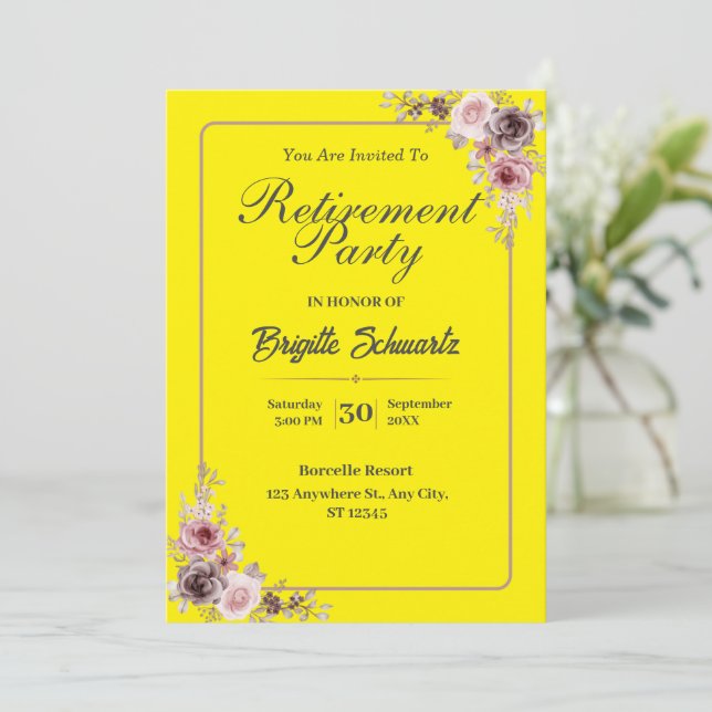 Invitación de Fiesta de retiro de fotografía elega (Anverso de pie)