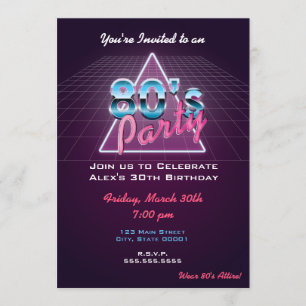 Invitación de fiesta de Retro 80