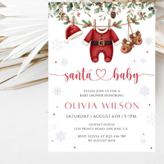 Invitación de Fiesta de Revelación de Bebé Santa B