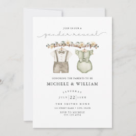 Invitación de fiesta de revelación de género Boho