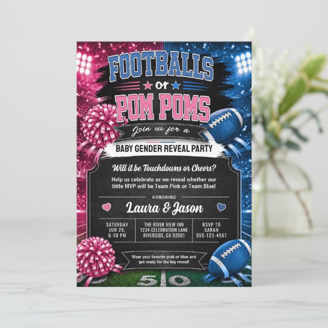 Invitación de fiesta de revelación de género, Foot (Anverso de pie)