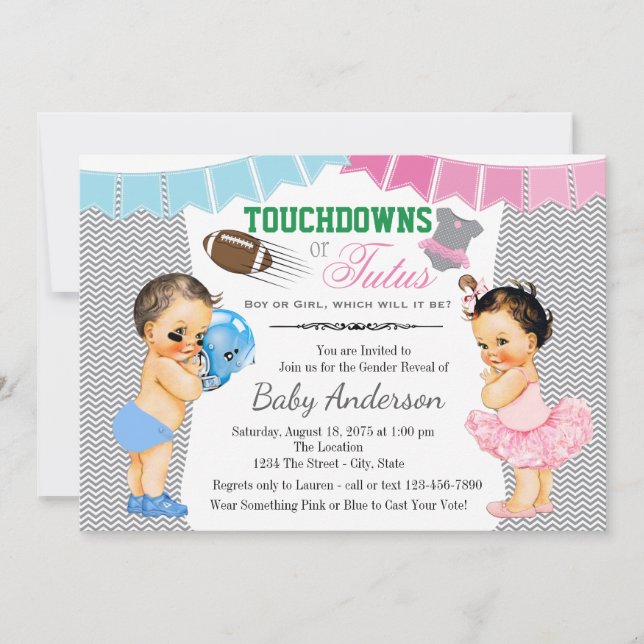 Invitación de fiesta de revelación de género Touch (Anverso)