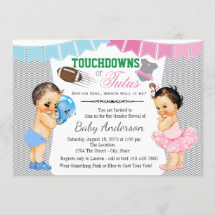 Invitación de fiesta de revelación de género Touch
