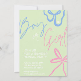 Invitación de fiesta de revelación de género verde