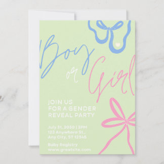 Invitación de fiesta de revelación de género verde