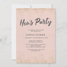 Invitación de fiesta de Rubor Pink Hen