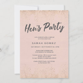 Invitación de fiesta de Rubor Pink Hen