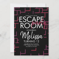 Invitación de fiesta de sala de escape moderna