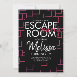 Invitación de fiesta de sala de escape moderna