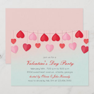 Invitación de fiesta de San Valentín con globos en