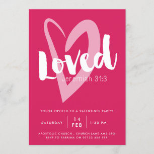 Invitación de fiesta de San Valentín cristiana ama