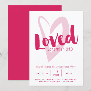 Invitación de fiesta de San Valentín cristiana ama