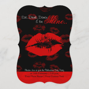 Invitación de fiesta de San Valentín de patrón de 