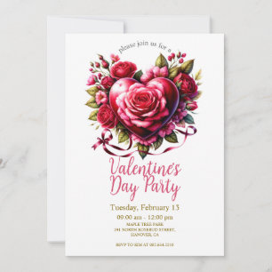 Invitación de fiesta de San Valentín floral