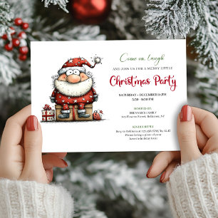 Invitación de fiesta de Santa acuarela divertida m