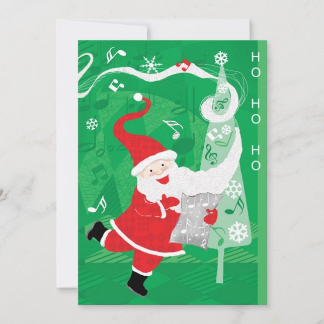 Invitación de fiesta de Santa Claus de Navidad lin (Anverso)