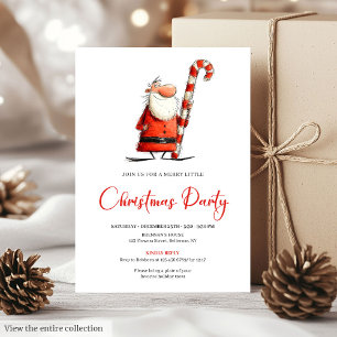 Invitación de fiesta de Santa con letra a mano div