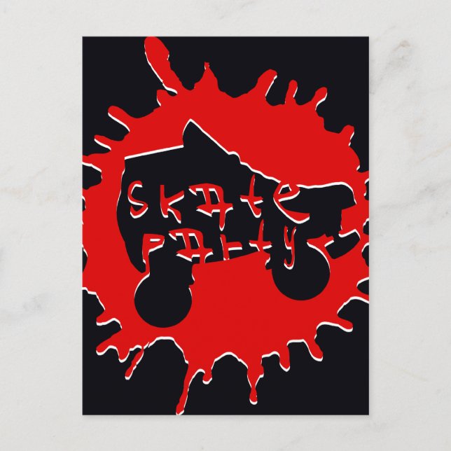 invitación de fiesta de skate splatz (Anverso)