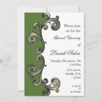 invitación de fiesta de sociedad de elegancia verd