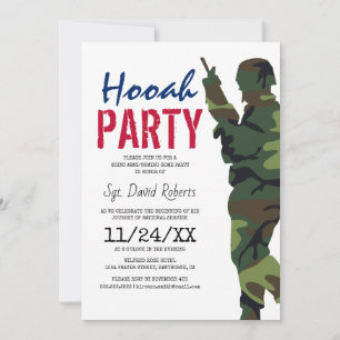 Invitación de fiesta de soldado militar