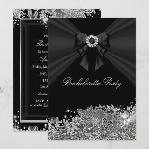 Invitación de fiesta de soltera con lazo de diaman