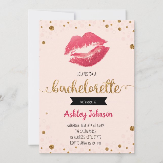 invitación de fiesta de soltera con palabras (Anverso)