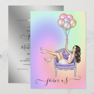 Invitación de fiesta de soltera de fashionista gla