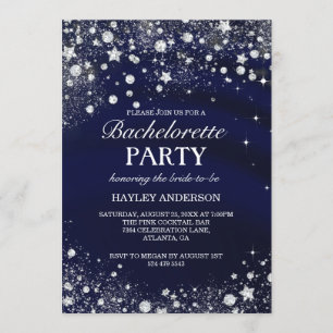 Invitación de fiesta de soltera Sparkle Diamond Bl