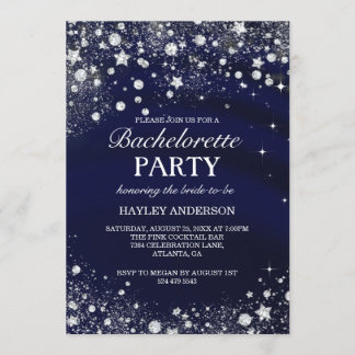 Invitación de fiesta de soltera Sparkle Diamond Bl