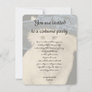 Invitación de fiesta de sombrero de gato vintage S