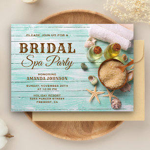 Invitación de fiesta de spa de menta para despedid