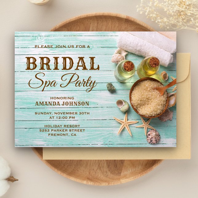 Invitación de fiesta de spa de menta para despedid (Subido por el creador)
