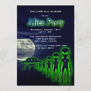 Invitación de Fiesta de Super Guay Alien y OVNI