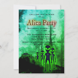 Invitación de Fiesta de Super Guay Alien y OVNI