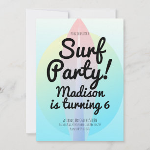 Invitación de fiesta de surf en la playa Ombre azu