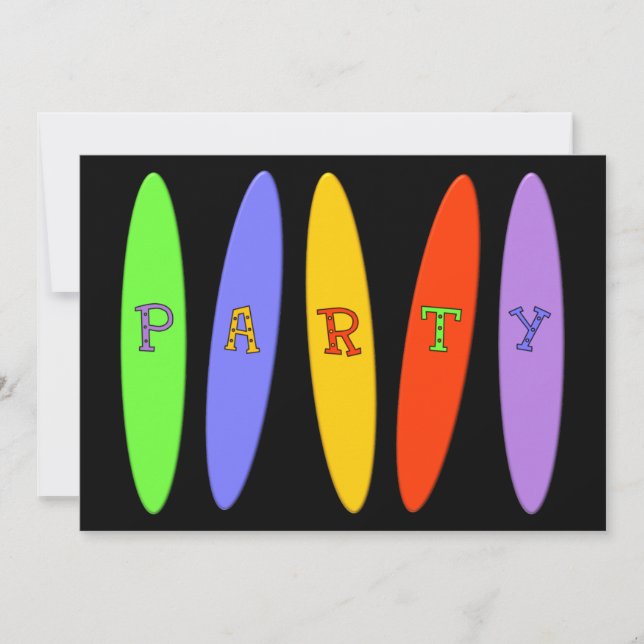 Invitación de fiesta de Surfboards (Anverso)