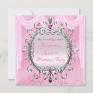 Invitación de fiesta de Sweet 16 con marco elegant