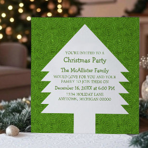 Invitación de Fiesta de Swirls Green Christmas Tre