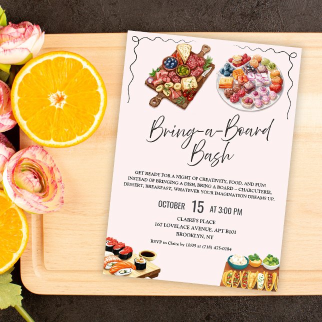 Invitación de fiesta de tabla de carnes frías 'Tra (Subido por el creador)