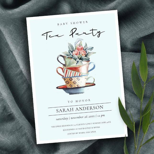 Invitación de Fiesta de té Baby Shower de la Copa  (Subido por el creador)