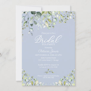 Invitación de fiesta de té nupcial con eucalipto v