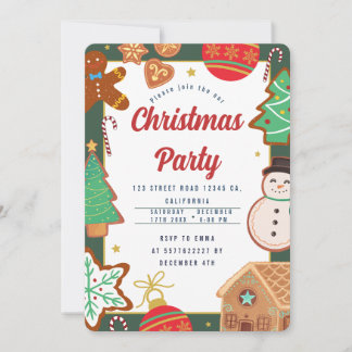 Invitación de fiesta de tema de las cookies de los