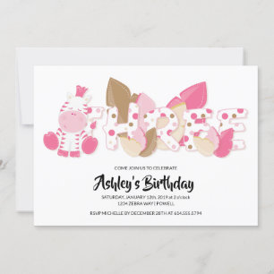 Invitación de fiesta de tercer cumpleaños de Cebra