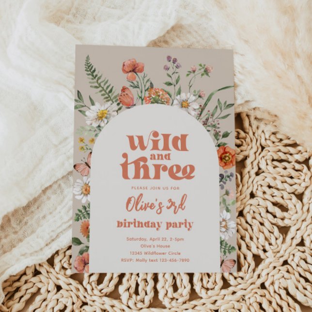 Invitación de fiesta de tercer cumpleaños de Flor  (Subido por el creador)