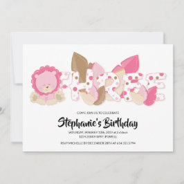 Invitación de fiesta de tercer cumpleaños de León 