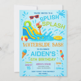 Invitación de Fiesta de Tobogán de Agua, Cumpleaño