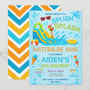Invitación de Fiesta de Tobogán de Agua, Cumpleaño