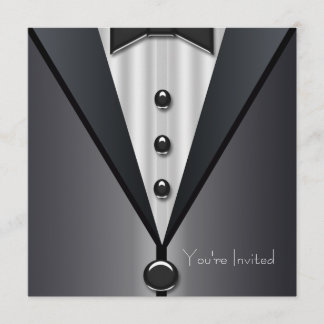 Invitación de fiesta de traje negro de etiqueta