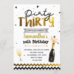 invitación de fiesta de treinta sucios